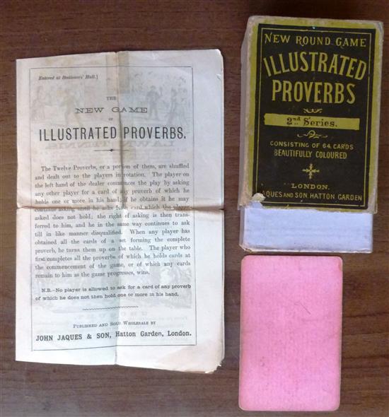 ILLUSTRATED PROVERBS 2nd Series Card Game by Jaques & Son c.1880.